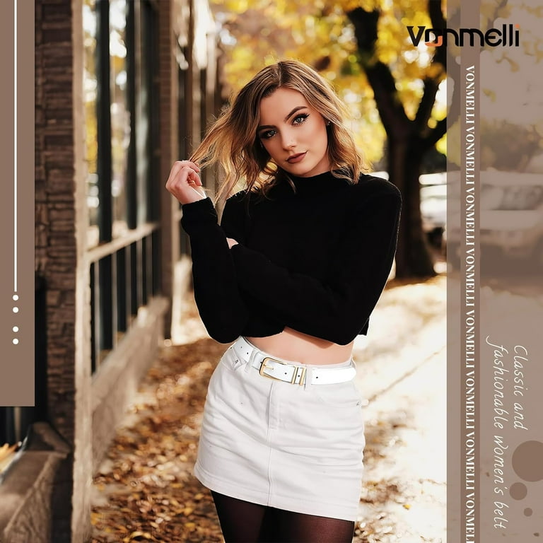 Women\'s Soft Faux Leather Belt for Jeans and Dresses VONMELLI Women main image 4