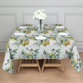 thumbnail image 3 of Yellow Lemon Fruit Leaves White Pattern Square Tablecloth,Waterproof Square Table Cover,Wipeable Spillproof Washable Table Cover for Home Kitchen Party Decor 52"x52"(132x132cm), 3 of 6