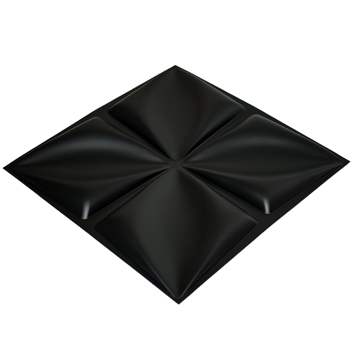 Art3d 12 Pack 19.7"x19.7" Decorative PVC 3D Textured Wall Panels in Matte Black Wallpaper