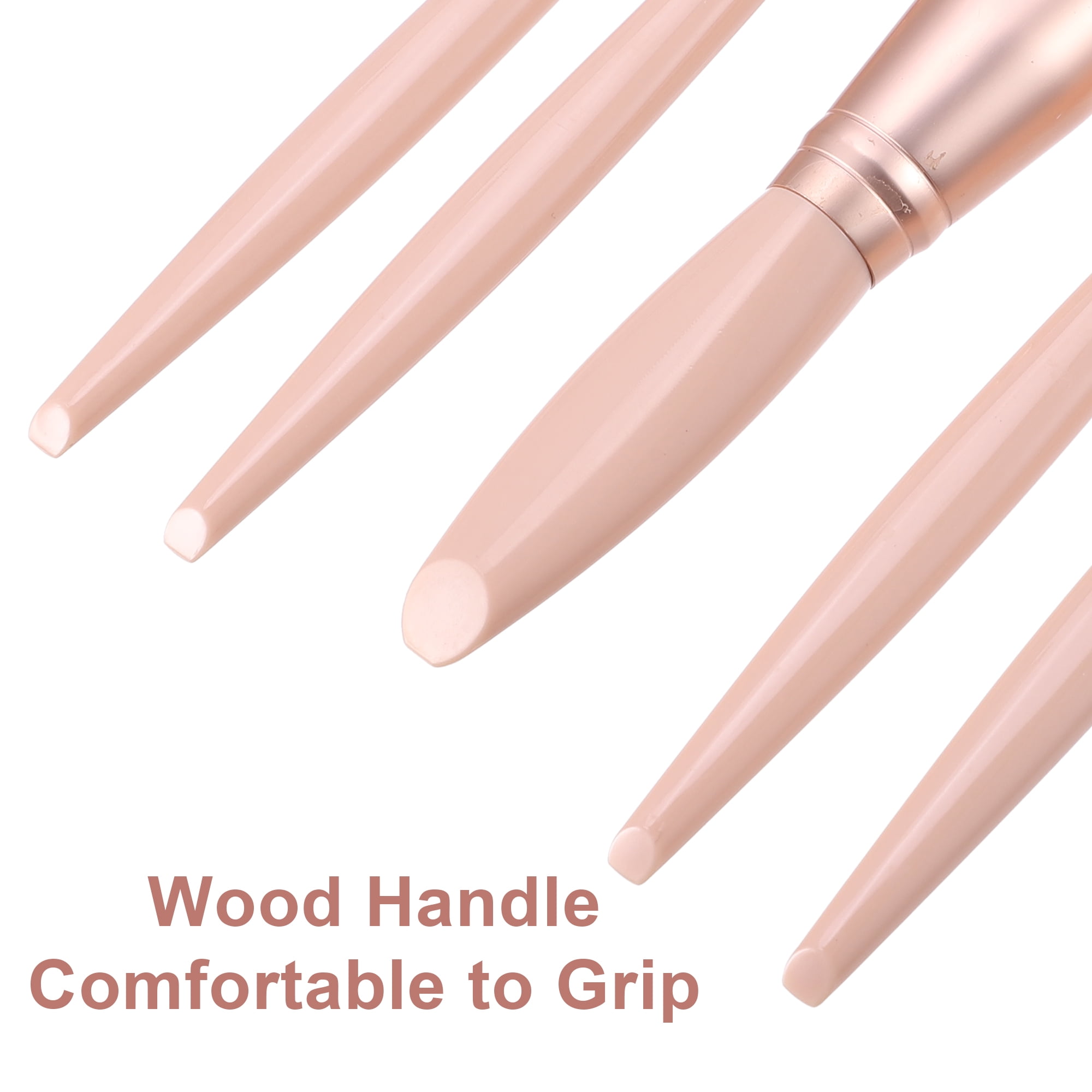Unique Bargains 5Pcs Travel Makeup Brush Kit for Concealer Blush Pink