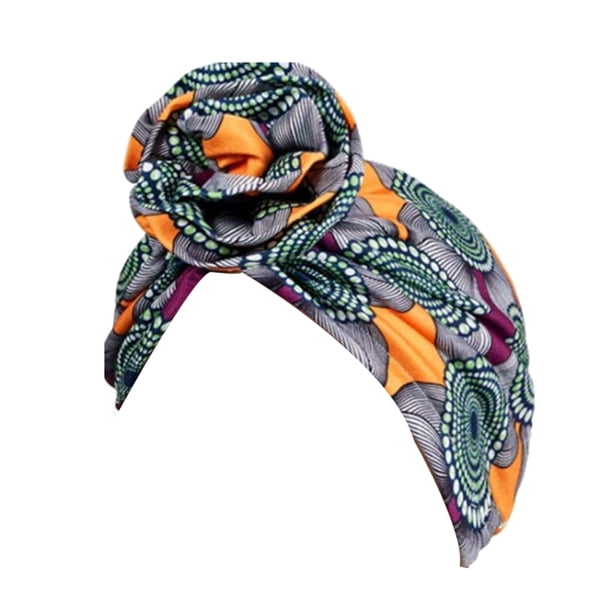 Paquete de 6 turbantes africanos Hermoso Alto Elástico Ligero Ligero Transpirable Moda Headwraps Cubierta Cabeza Cubierta Pelo Wraps Para Mujeres Amarillo Inevent AP008323-01B