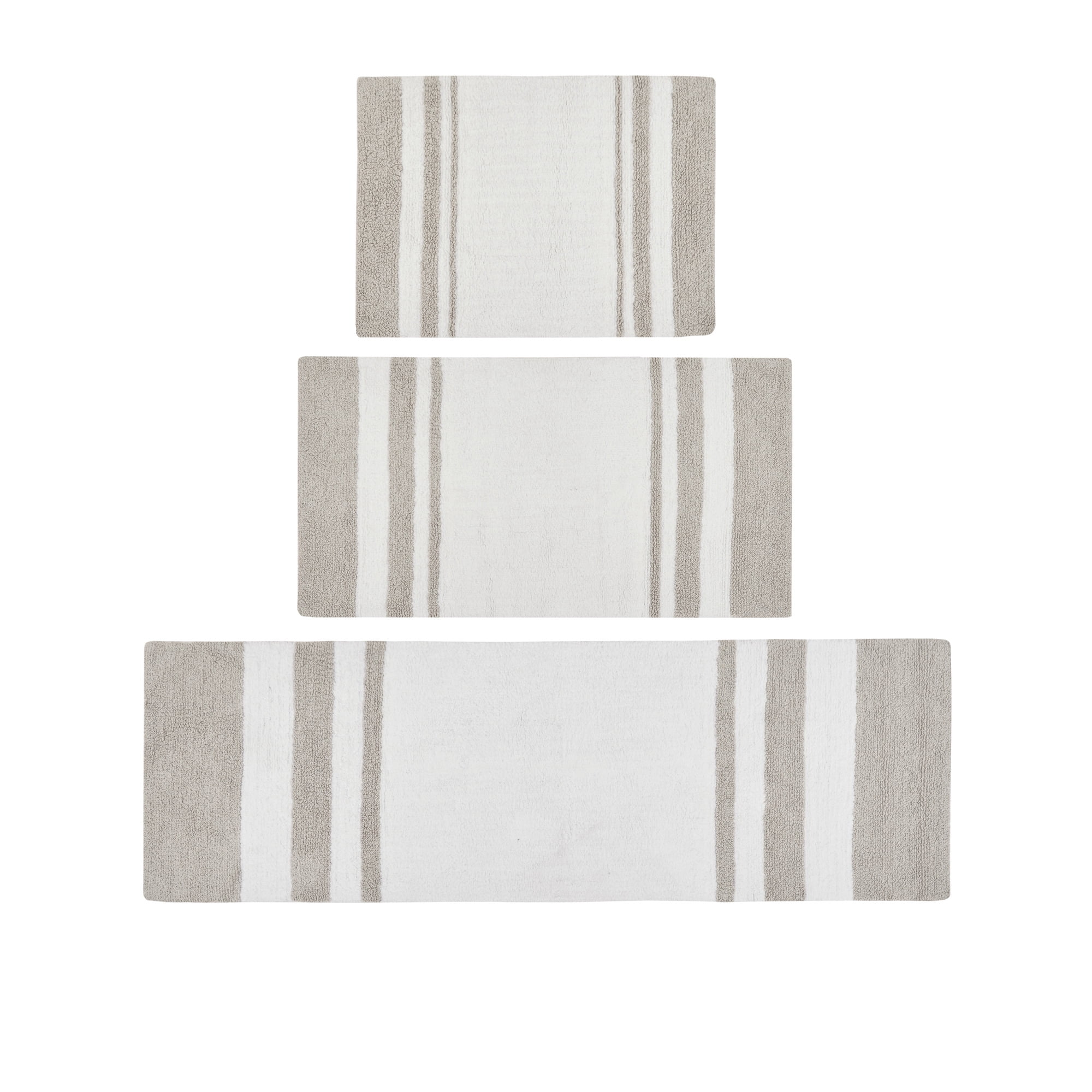Home Essence Spa Cotton Striped Tufted Reversible Bath Rug