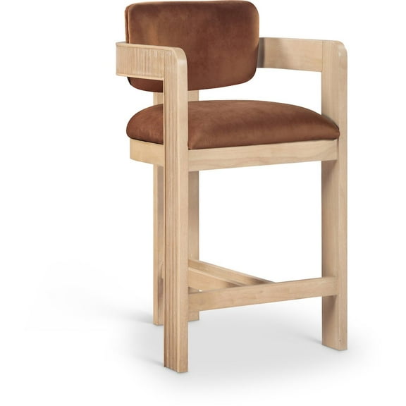 Meridian Furniture Sacha Cognac Velvet Stool