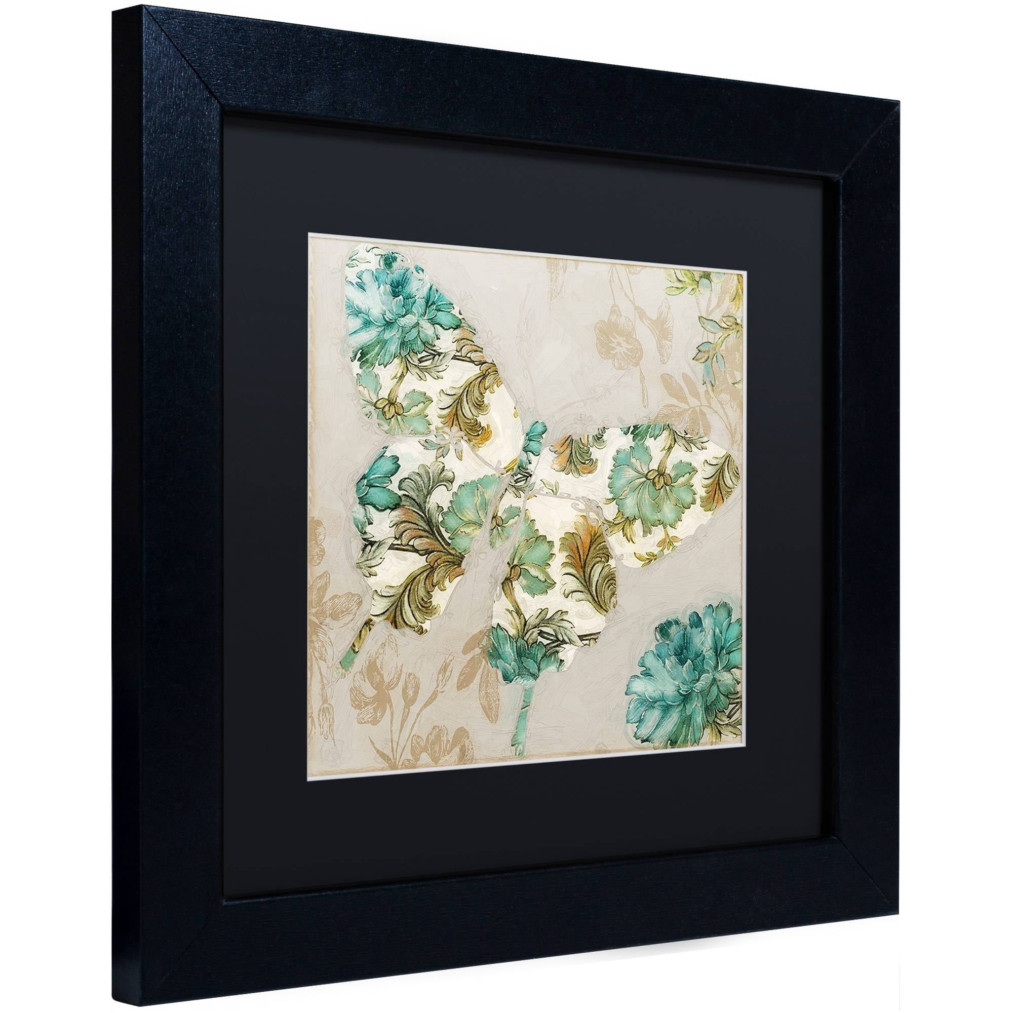 Trademark Fine Art "Winged Tapestry II" Canvas Art by Color Bakery Black Matte, Black Frame
