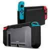 Insten Dockable Case For Nintendo Switch Console and Joy-Con Controller, TPU Protective Cover with Ergonomic Hand Grip, Black