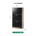 thumbnail image 4 of Mueble Zapatero Organizador de Calzado 3 Cajones Blanco y Madera, Clóset para Zapatos hasta 20 Pares negro M, 4 of 7