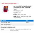 thumbnail image 2 of Left Driver Side Tail Light Assembly - Compatible with 2000 - 2003 GMC Yukon 2001 2002, 2 of 2