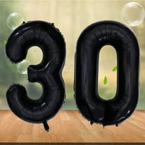 Masteelf 40 Inch Anniversary Balloons Foil Bulk Number Black Birthday Lovers