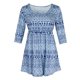 thumbnail image 2 of Summer Beach T-shirt Dress Maxi Playa Estampado Floral Suave Transpirable Ropa de Mujer Linda - Azul, 3XL 3XL Magideal Summer Beach T-shirt Dress, 2 of 7