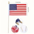 thumbnail image 2 of American Hand Held Small Flags on Stick, 5x8 Inch US Stick Flags with Golden Spear Top, 50 Pack Mini USA Flags for Parades, Festivals, Independence Day Decorations, 2 of 4