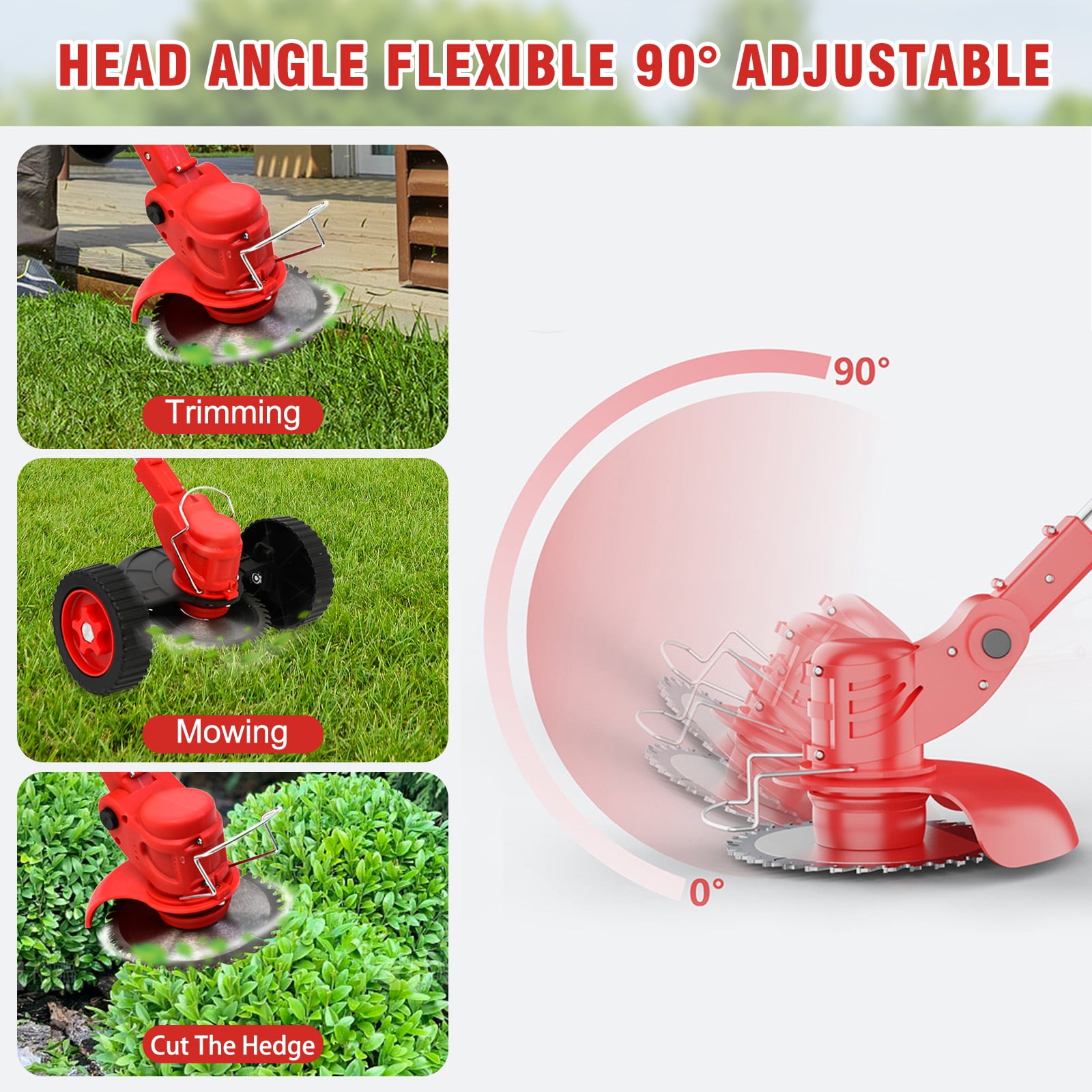 Hyper Efficiency Combo Kit, Cordless Grass Trimmer and Leaf Blower, Weed Lawn Edger Eater with Upgraded Wheels, Lightweight Leaf Blower with Adjustable Speeds