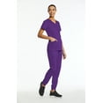 thumbnail image 1 of Elements Women's EL9935 V-Neck Scrub Top and Jogger Scrub Pant Set Eggplant 2X-Large, 1 of 3