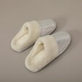 thumbnail image 7 of Metallic Sparkly Fuzzy Slippers for Women Bride Wedding Glitter Silver Gold Plush Scuff Memory Foam House Shoes, 7 of 7