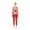 Lotus and Orchid Red, variant on Women's Athletic Sportswear Patterned Tank Top and Solid Legging Set in Lotus and Orchid Red X-Large