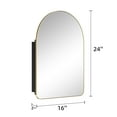 thumbnail image 6 of MAYEERTY 24"x16" Iron Arched Bathroom Mirror Cabinet, Gold, 6 of 6