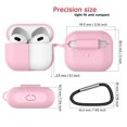 thumbnail image 4 of Airpods 3 Case Cover, Case for Airpod 3 Gen, Tekcoo for Apple AirPods Pro Silicone Case Protector Shockproof Full Cover + Keychain -Pink, 4 of 9
