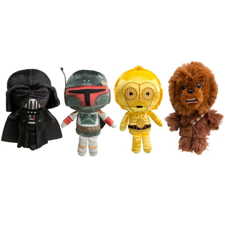 Star Wars Funko (Set of 4) Disney Galactic Plushies Cute Stuffed Animals Star Wars Plush Toys For Kids and Adults Darth Vader Chewbacca Boba Fett C3PO Star Wars Toys Set