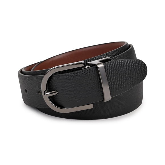 Cinturón American Duck Para Caballero, Reversible Negro Café, Hebilla Curva, Talla 38 40