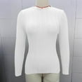 thumbnail image 6 of cfhntfmh Long Sleeve Shirts for Women Fall Trendy Ribbed Knit Sweater Slim Fitted Casual Basic Tee Tops Womens Crew Neck Clothes（White,X-Large), 6 of 7