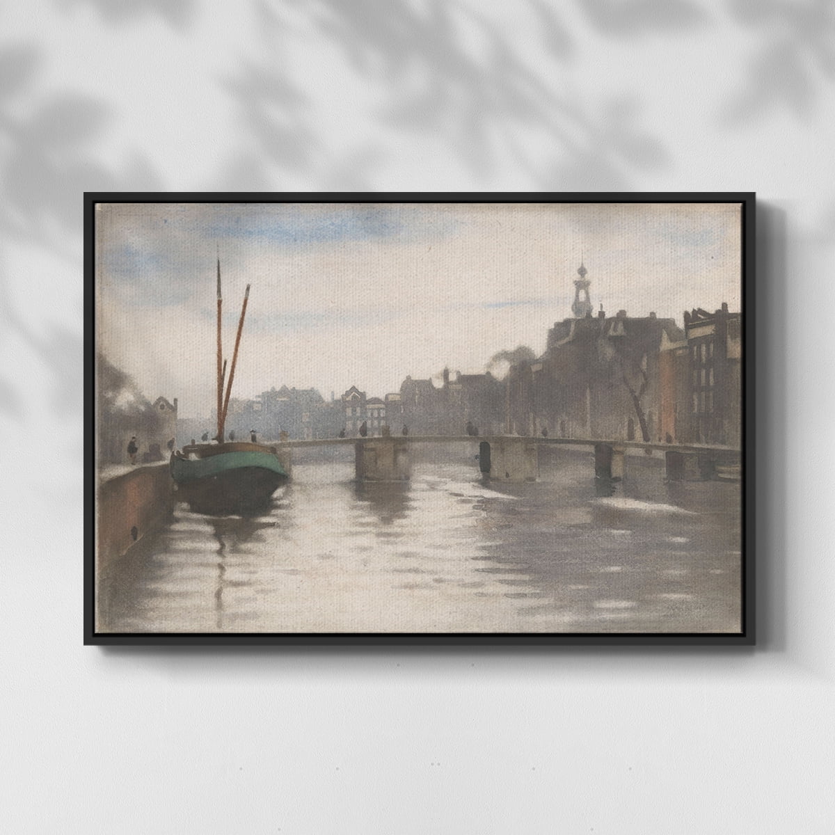 Vintage Landscape-CCCLVI By Wexford Home Framed in Black Wood Gallery Wrapped Canvas 27 in. x 41 in.