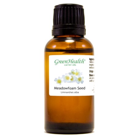 GreenHealth Meadowfoam Seed Carrier Oil 1 fl oz Amber Glass Bottle with Euro Dropper
