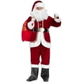 thumbnail image 2 of Santa Claus Costume for Men Deluxe Professional Santa Suit Adults 11pcs Red Mens Outfit Christmas Xmas Clause Suits Adult, 2XL, 2 of 6