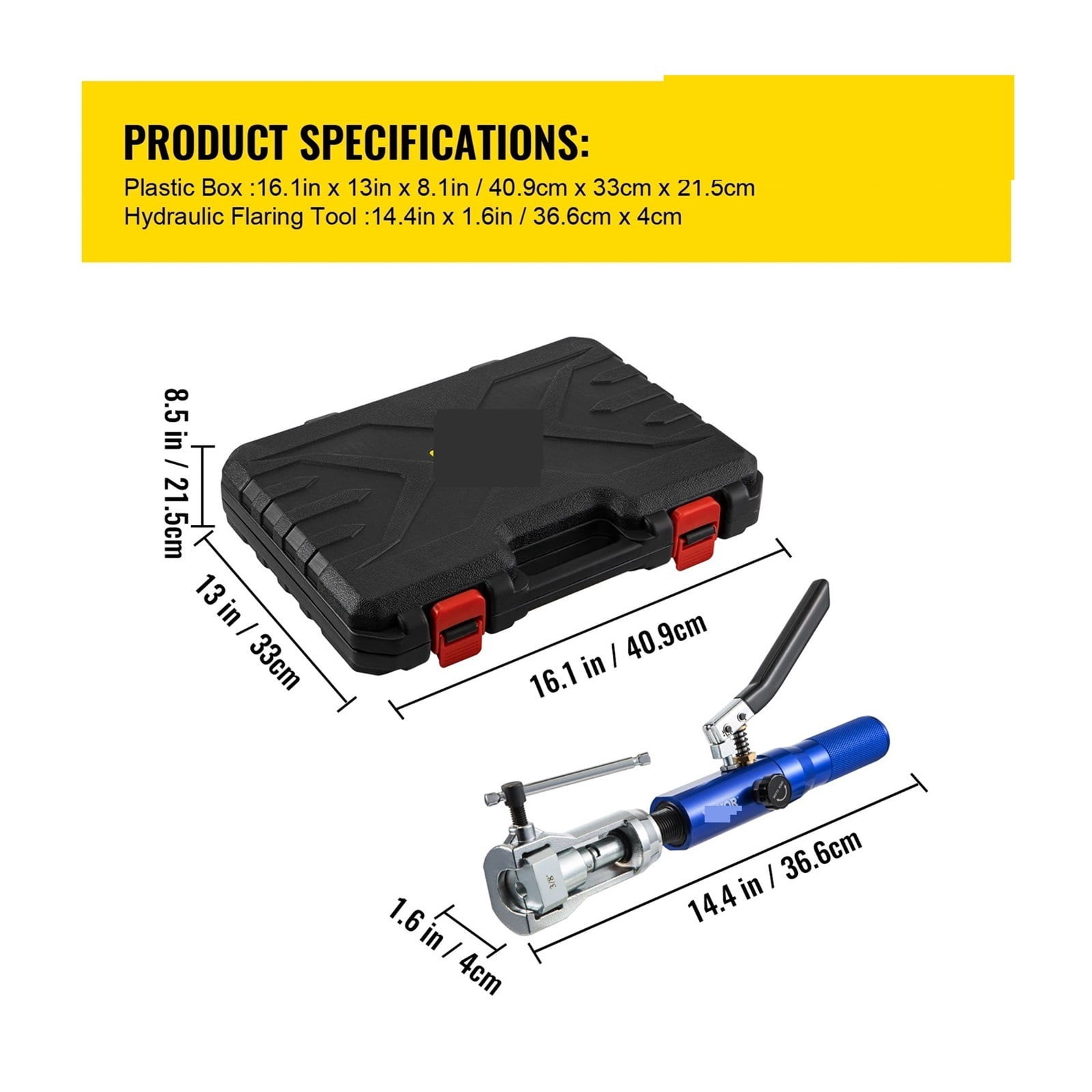 Hydraulic Expanding And Double Flaring Tool Kit 45° Soft HVAC Copper Tube Expander 3/16in To 1/2in Brake Flare Repair Tool ,Easy to Use