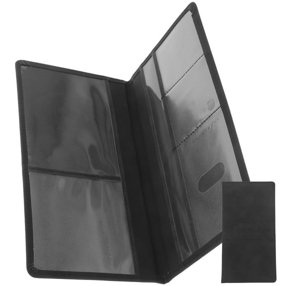 OUNONA  Multifunction Car Insurance Sleeve Credit Cards Wallet Travel Black