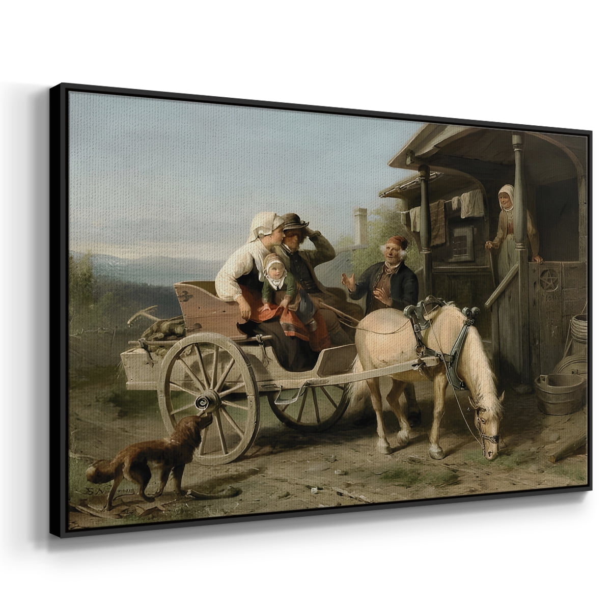 Vintage Landscape-CCXLIX By Wexford Home Framed in Black Wood Gallery Wrapped Canvas 25 in. x 37 in.