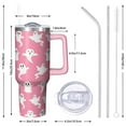 thumbnail image 3 of Ghosts Halloween Tumbler 40oz with Handle - Spooky Double Wall Insulated Stainless Steel Cup, Leakproof Lid, Haunted Party Gift, 3 of 4