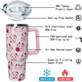 thumbnail image 5 of Strawberry Cow Tumbler With Handle,Cow Print Gifts for Women,Cow Print skinny Tumbler with lid and Straw,Cow Print Coffee Travel Mug Cup Water Bottle,Strawberry Decor,Strawberry Accessories, 5 of 6