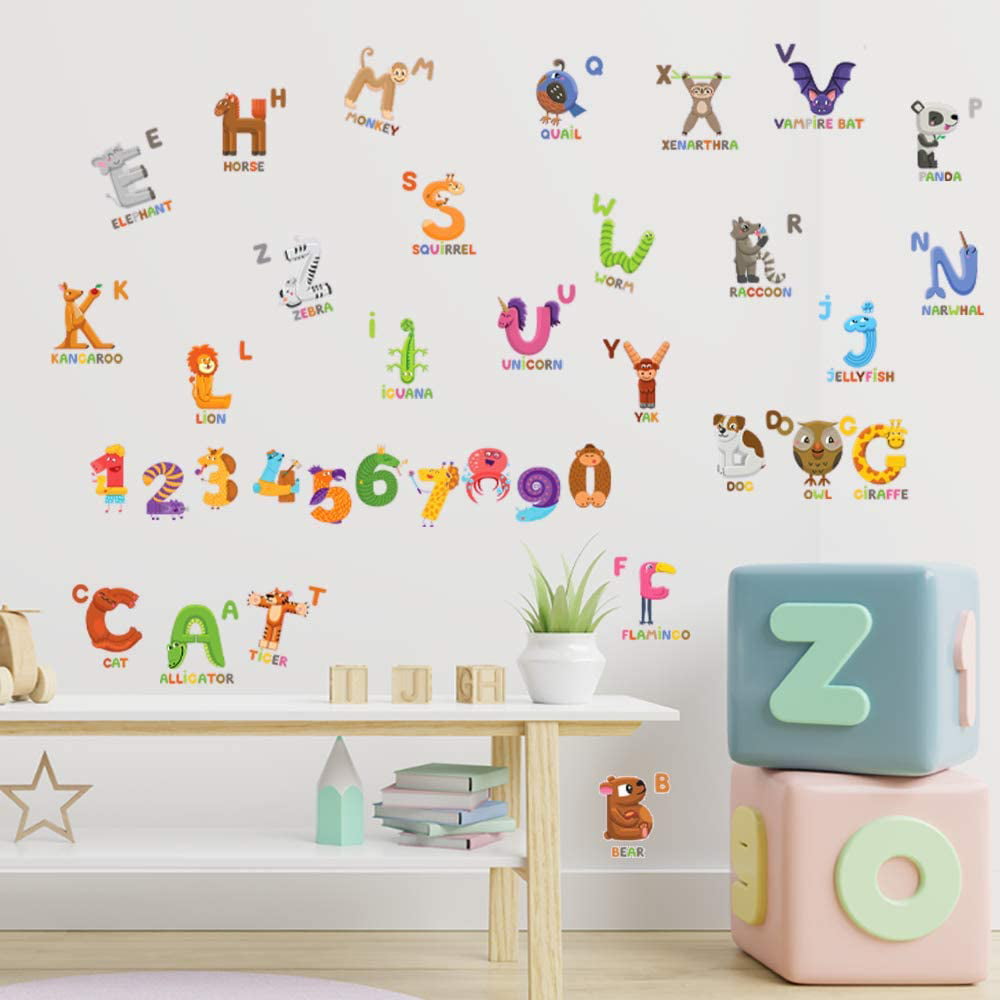 26 Animals Alphabet Removable Educational Wall Stickers Kids Nursery Vinyl Decal