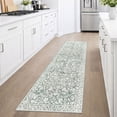 thumbnail image 2 of GLATTICE Runner Rug 2x6 Non Slips Rug Runner Super Soft Kitchen Runner Rug Printed Faux Wool Floral Thin Beige Rugs for Hallway Entryway Laundry Room Bedroom,Sage Green Grey, 2 of 7