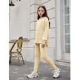 thumbnail image 2 of Arshiner Girl's 2 Piece Fall Outfits Rib-Knit Sweaters Set Knit Hoodie and Sweatpants, 2 of 6