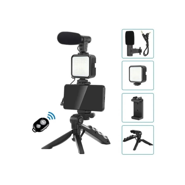 Kit de grabación para la creación de contenido TIKTOK con micrófono y luz LED