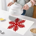 thumbnail image 4 of Ensemble de Table Flocon de Neige de Noël / Napperon de Table Isolé Résistant à la Chaleur / Polyester à Double Face Imprimé / Décor de Fête Multicolore / 1 Pce / 17.7x11.8 Pouces, 4 of 6