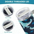 thumbnail image 5 of SKYSONIC 40oz Cartoon Dinosaur Pattern Tumbler With Lid And Straw Travel Coffee Mug Stainless Steel Insulated Thermal Tumblers Cup, 5 of 7