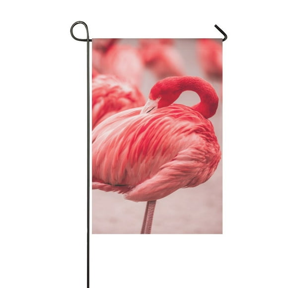 YUSDECOR Pink Flamingos Garden Flag Outdoor Flag 12x18 inch