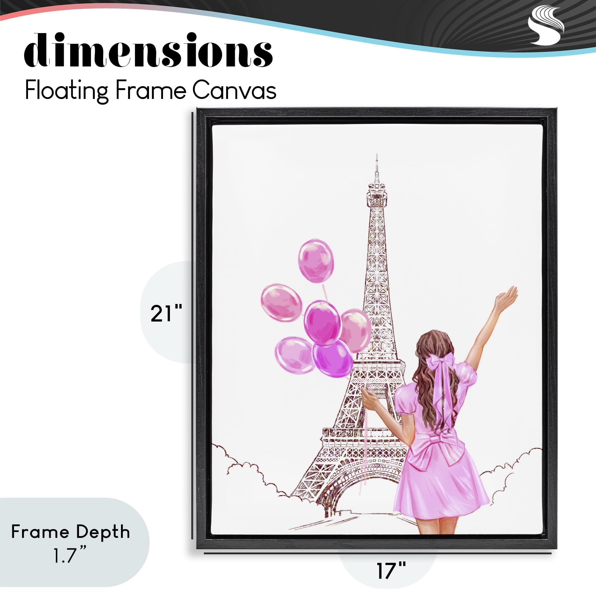 Stupell Industries Chic Paris Celebration Black Framed Floater Canvas Wall Art, design by Ziwei Li