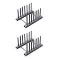thumbnail image 1 of Yuarrent Organizador de vajilla de cocina para el hogar, de plástico, estante para tazas, soporte para tapa de olla, soporte de almacenamiento de gris 2piezas Yuarrent CBP106282, 1 of 5
