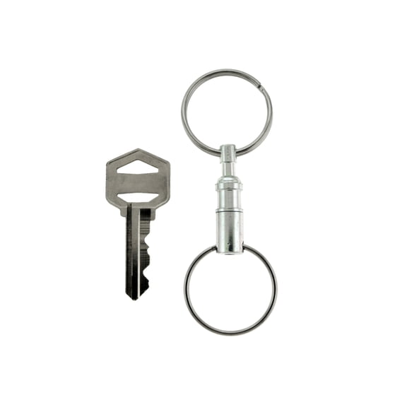 Silver-Tone Detachable Double Split Ring Key Chain KEKC4819