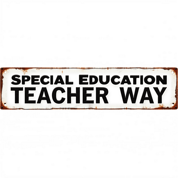 Decorative Tin Signs 16*4 Inches Special Education Teacher Way Street Sign Style for Classroom, Home Office, Bedroom | Unique Wall Decor, Vintage Decor for Home, Outdoor Sign