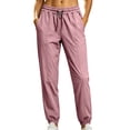 thumbnail image 2 of WIZUTIZ Women's Tapered Jogger Pants Elastic Waist Drawstring Side Pockets Athletic Sweatpants Workout Running Hiking Soft Stretchy Comfy Everyday, 2 of 6