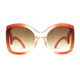 thumbnail image 1 of Womens Oversized Thick Plastic Unique Wavy Arm Butterfly Sunglasses Clear Red Brown, 1 of 5