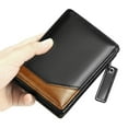 thumbnail image 4 of Stylish Men's Wallet Short PU Blocking Card Holder Zipper Coin Pocket Business, 4 of 8