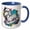 Blue/White, variant on 3drose, Funny Cute Cool Dachshund Dog with Bandana Skateboarding Graffiti, 11oz Mug