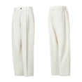 thumbnail image 4 of Nmnitkp Mens Dress Pants Summer Wide Leg Suit Pants, Elastic Back Waist Straight Leg Casual Trousers, Lightweight Breathable Wrinkle-Resistant Loose Business Streetwear Pants Khaki,4XL, 4 of 6