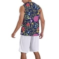 thumbnail image 2 of Naloa Floral Basketball Jersey Reversible Men's Mesh Athletic Sports Shirts Training Practice S-4XLSmall, 2 of 6