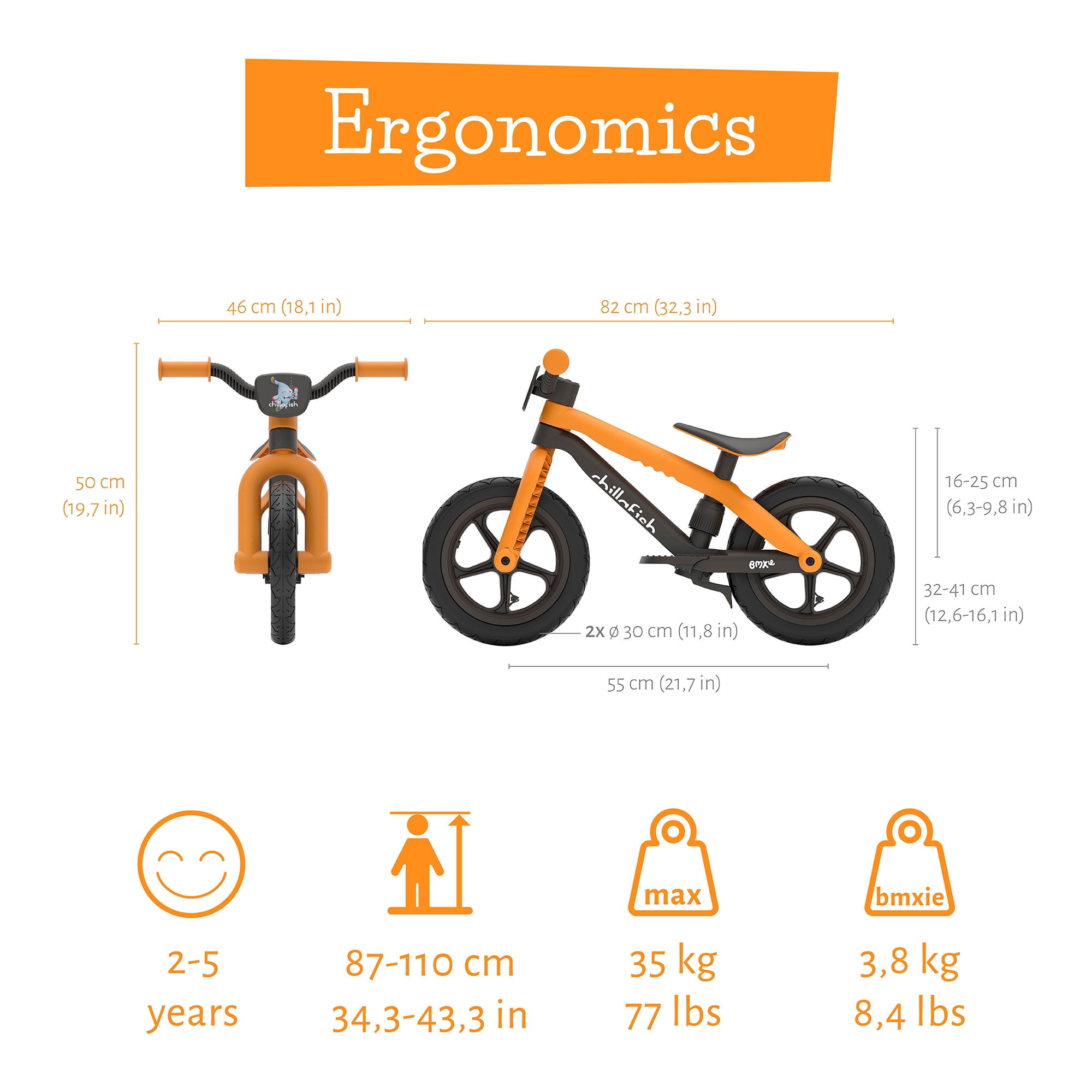 Balance bike height chart online