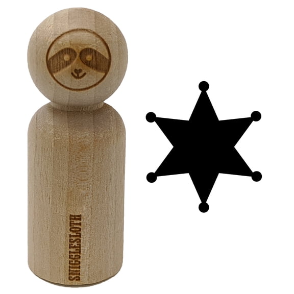 Sheriff Policeman Badge Rubber Stamp for Scrapbooking Crafting Stamping - Small 3/4 Inch